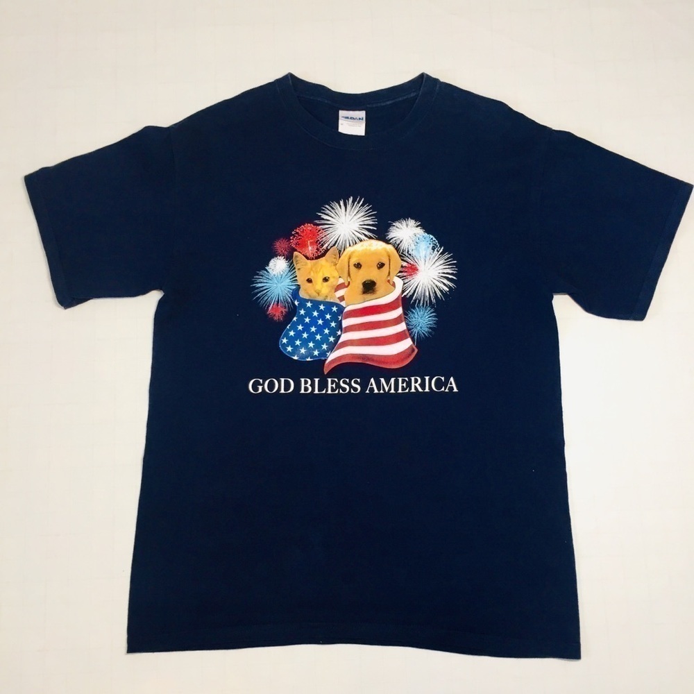 Gildan | Heavy Cotton Navy Graphic T-shirt Size M